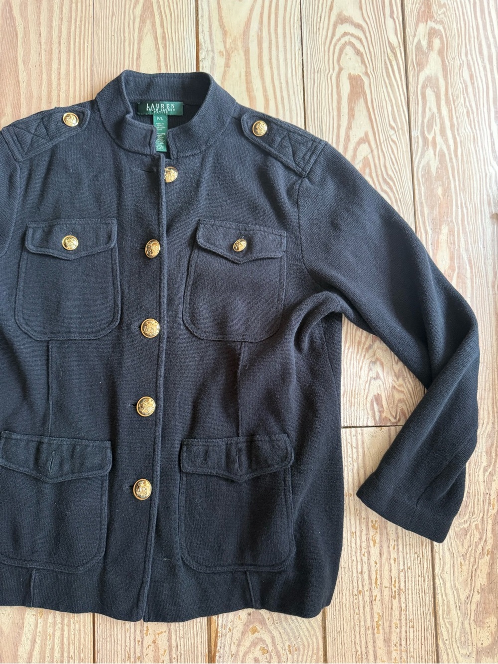 Lauren Ralph Lauren military-inspired sweater blazer size large petite